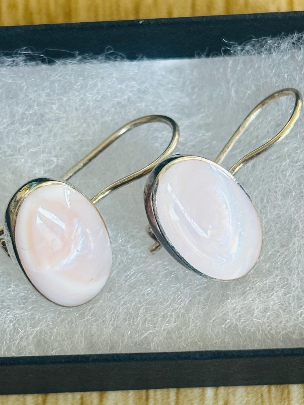 Classic Pink Mother-of-Pearl Drop Sterling Earrings